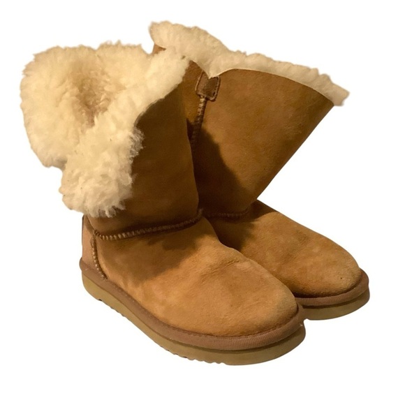 Love from Australia Collective Slip-On Fur Lined Suede Boots Bone Button Ankle - Picture 1 of 11
